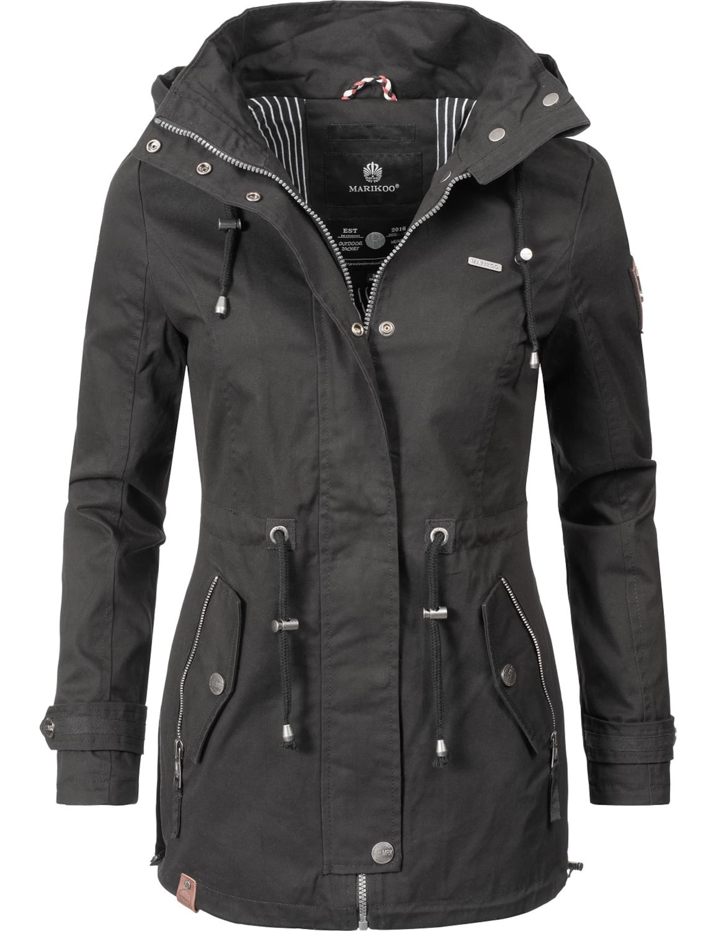 Parka di mezza stagione 'Nyokoo' di MARIKOO in nero: frontale