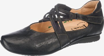 THINK! Ballet Flats with Strap 'Chilli' in Black: front