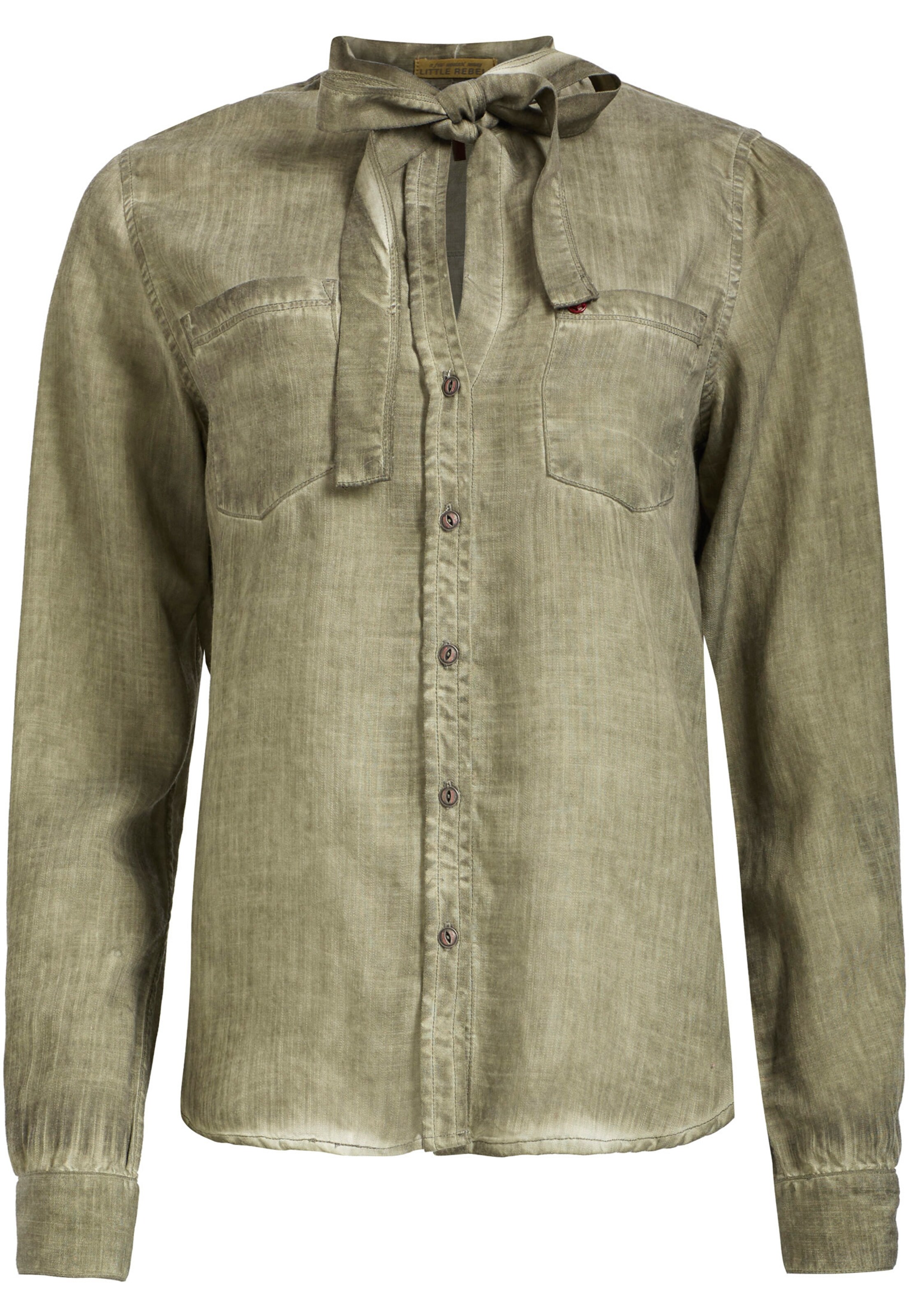 khujo - Blouse 'MEYA' in de kleur Olijfgroen