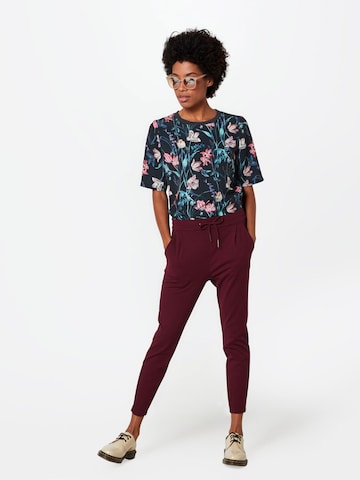 VERO MODA Tapered Bandplooibroek 'Eva' in Rood