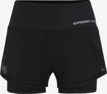 Regular Pantalon de sport Superdry en noir : devant