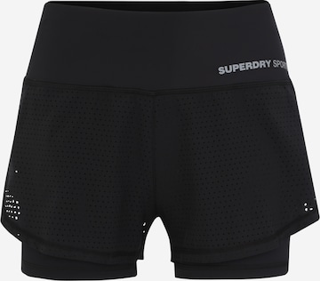 Regular Pantaloni sport de la Superdry pe negru: față