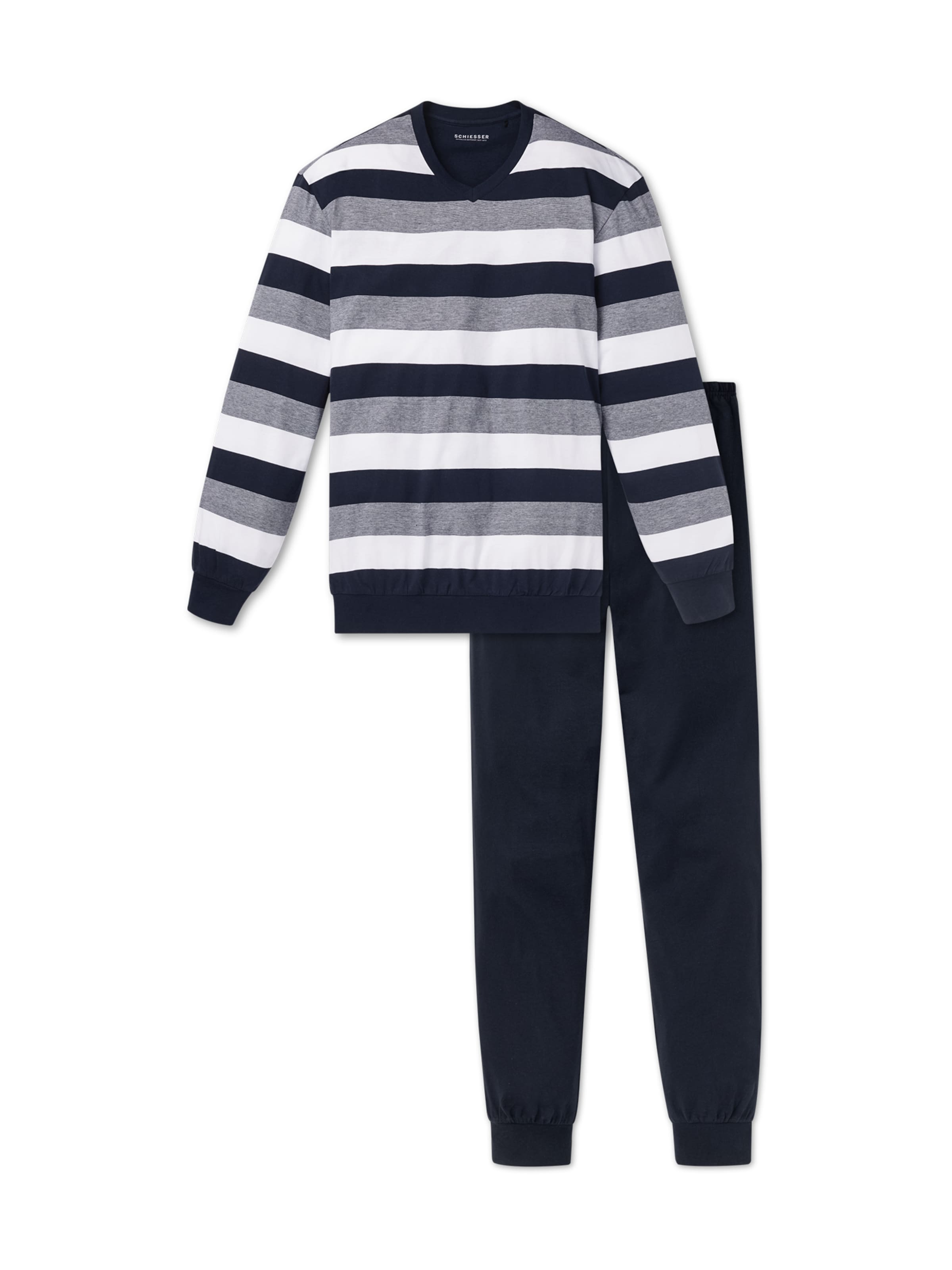 Pigiama lungo di SCHIESSER in blu: frontale