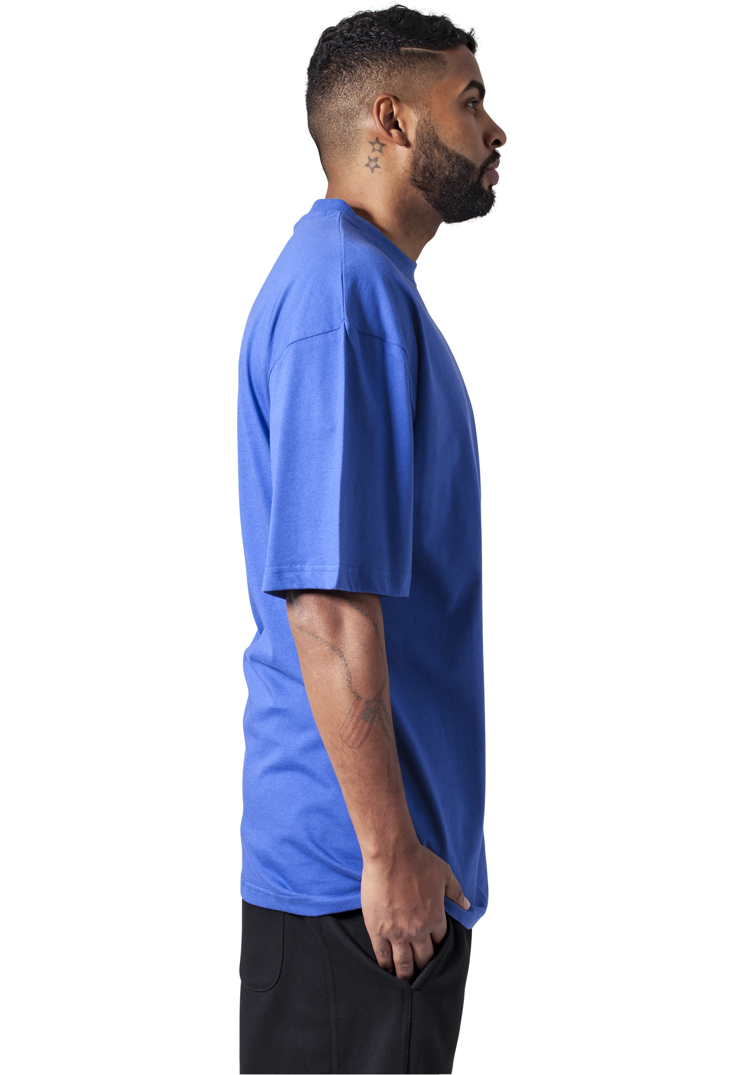 Plus size Mężczyźni Urban Classics Koszulka w kolorze Niebieskim 