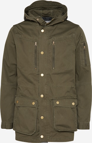 Urban Classics Tussenparka in Groen: voorkant