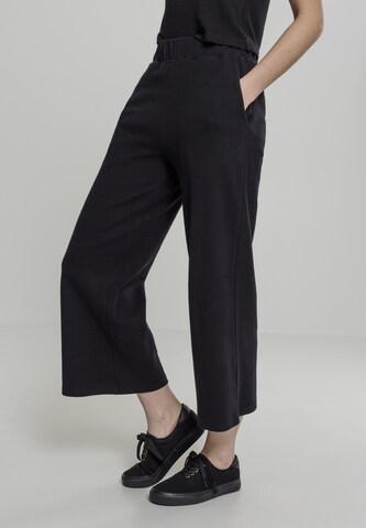 Urban Classics Wide leg Trousers in Black: front