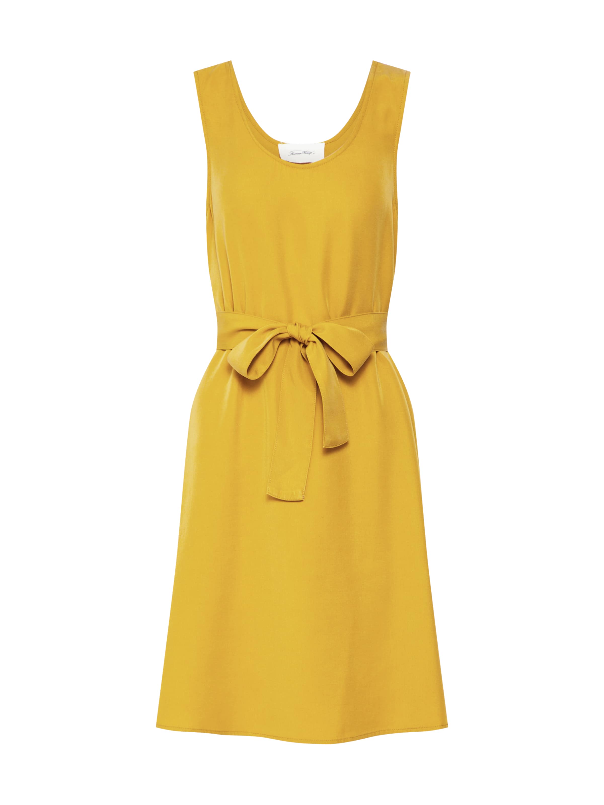 AMERICAN VINTAGE - Zomerjurk 'ROBE TRAPEZ SM COL U INJ 2' in de kleur Citroen