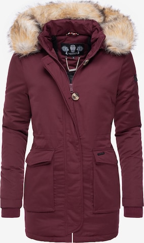 NAVAHOO Winter Parka 'Schneeengel' in Red: front