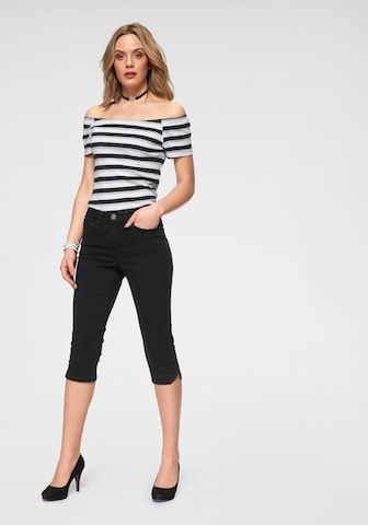 ARIZONA Skinny Caprijeans in Schwarz