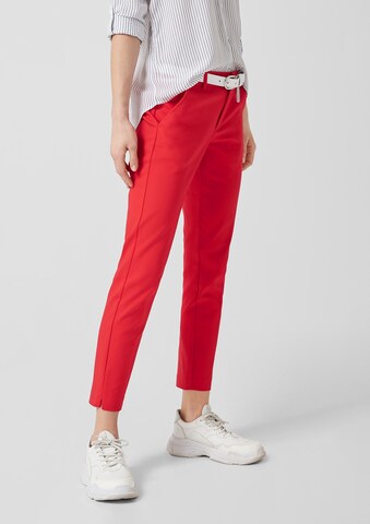 s.Oliver Slim fit Pleated Pants in Red: front