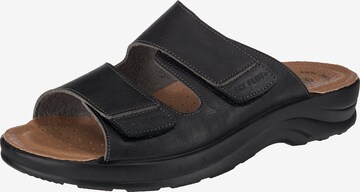 FLY FLOT Mules in Black: front
