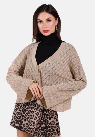faina Knit cardigan in Beige: front