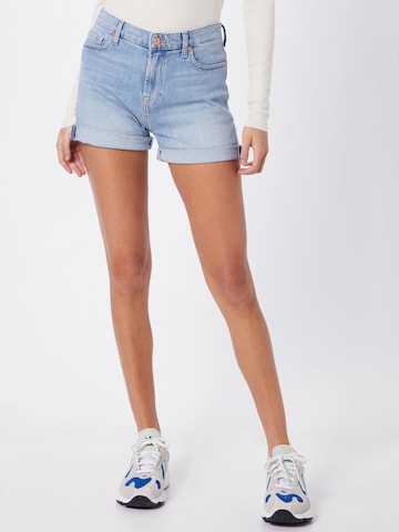 7 for all mankind Slimfit Shorts in Blau: predná strana