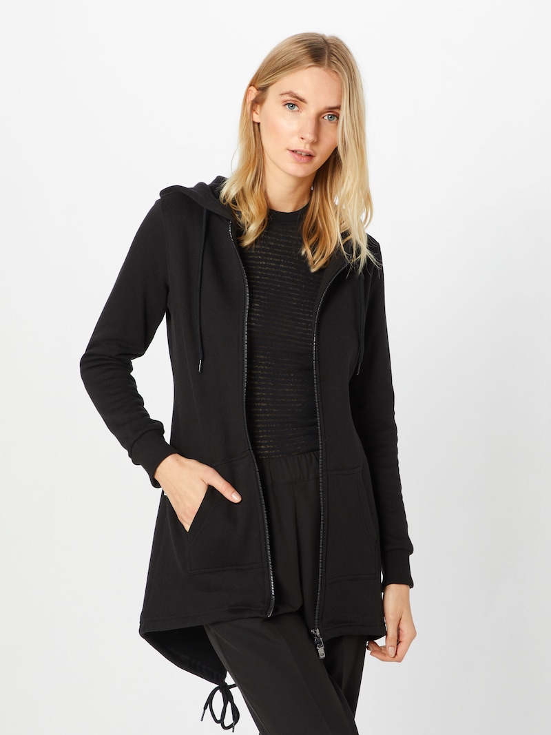 Women Clothing Urban Classics Zip-up hoodies Black