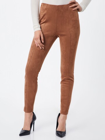 Skinny Leggings COMMA en marron : devant