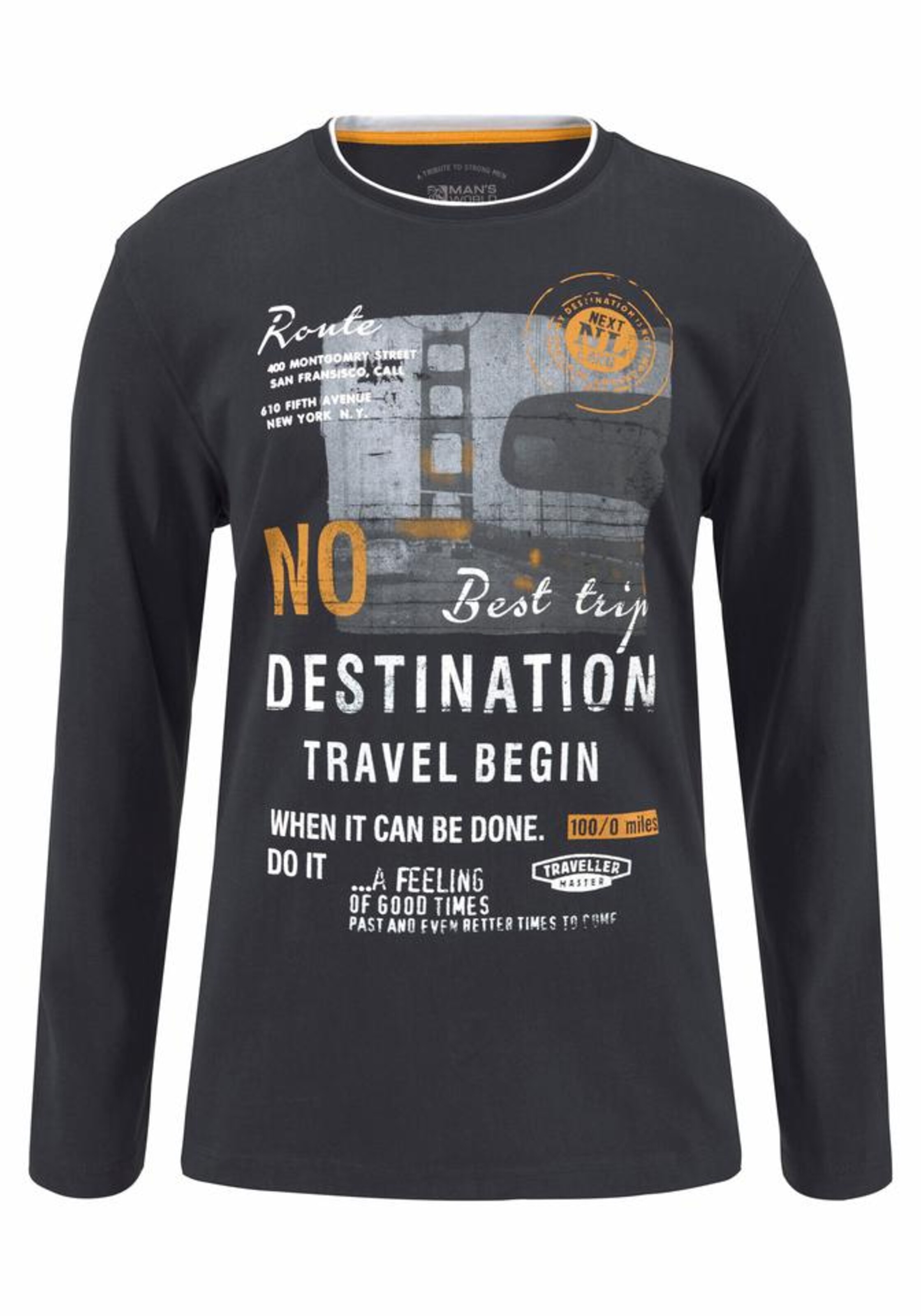 Man's World Langarmshirt in Blau: Vorderseite