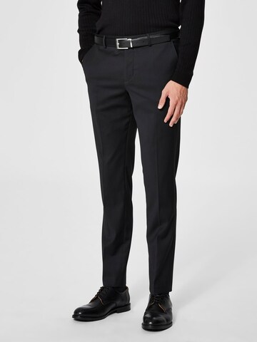 Coupe slim Pantalon à pince SELECTED HOMME en noir