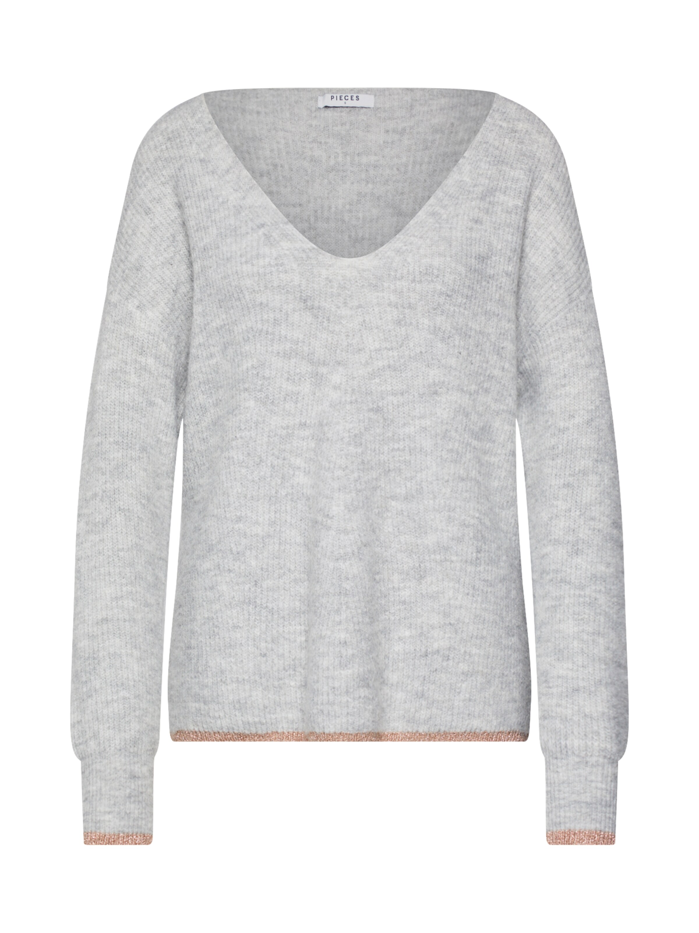 PIECES - Trui 'HUREX' in de kleur Lichtgrijs