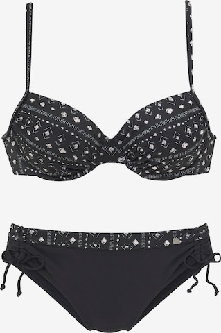 LASCANA Balconette Bikini in Black: front