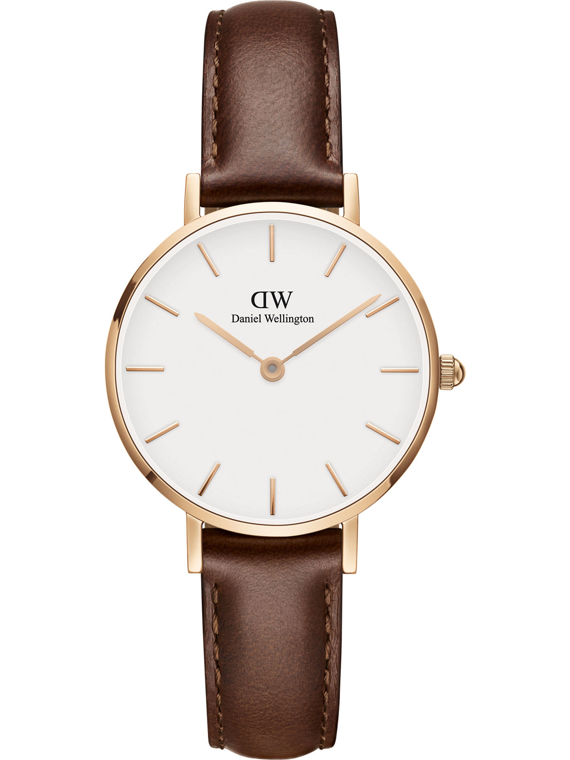 Montre à affichage analogique 'Classic Petite 28 St Mawes' Daniel Wellington en marron : devant
