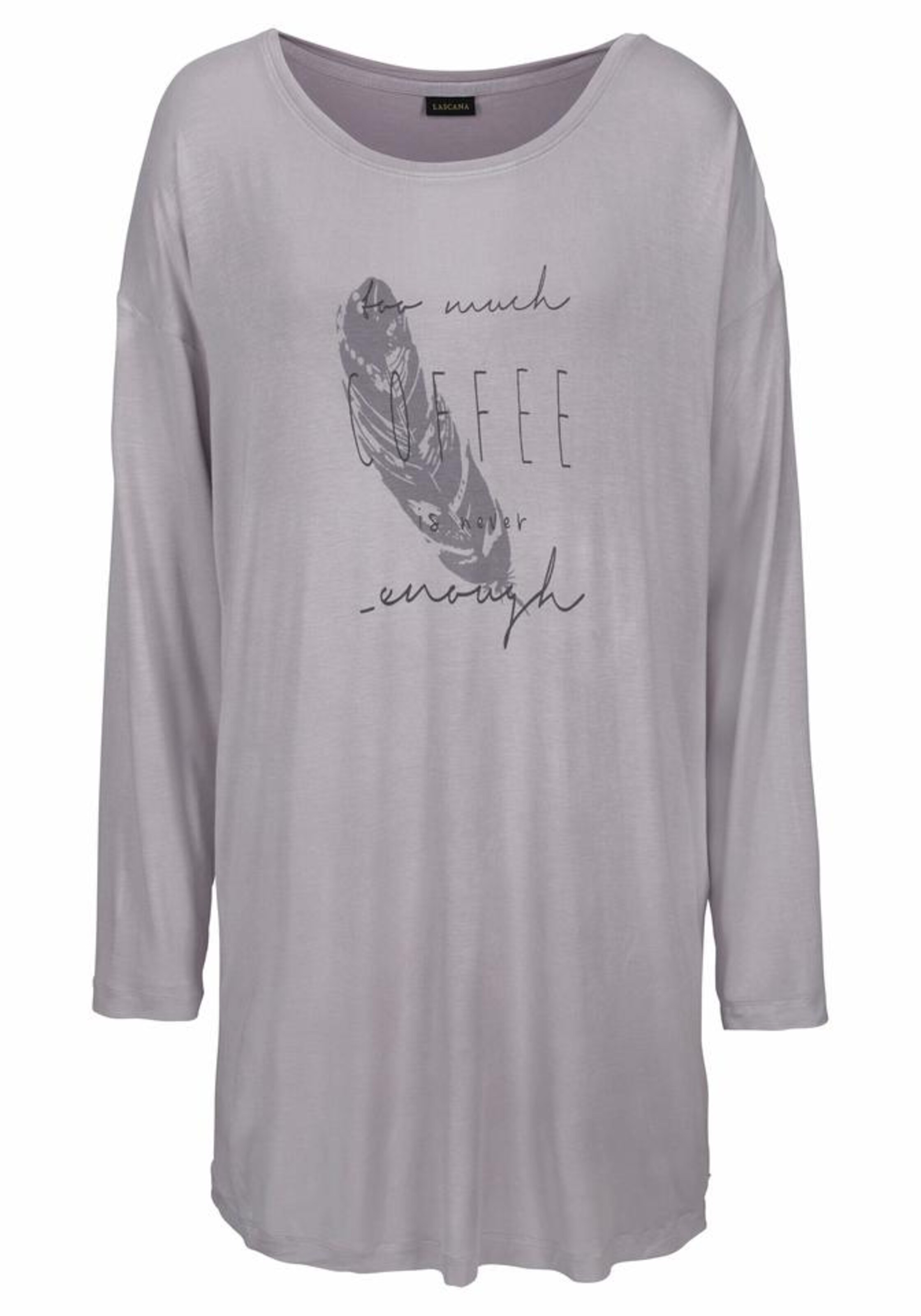 LASCANA - Nachthemd mit Fledermausärmeln in hellgrau