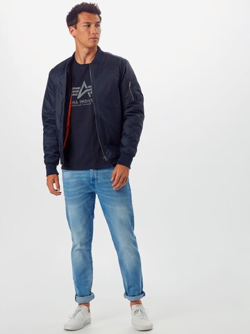 ALPHA INDUSTRIES Regular fit Póló - kék