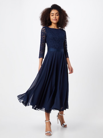 Robe de cocktail SWING en bleu : devant