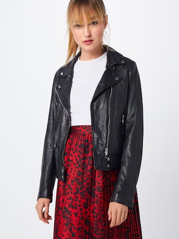 BE EDGY Lederjacke 'BEfrances' in Schwarz: Vorderseite