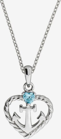 FIRETTI Necklace 'Herz mit Anker' in Silver: front