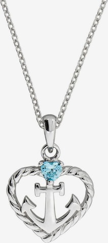 FIRETTI Necklace 'Herz mit Anker' in Silver: front