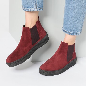 GABOR Chelsea boots in Rood: voorkant