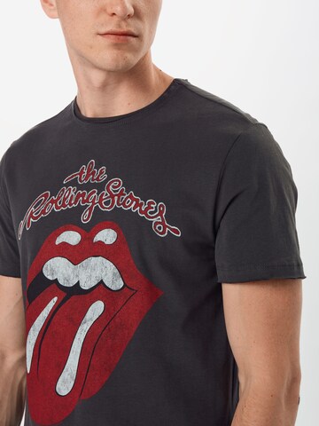AMPLIFIED - Regular Fit Camisa 'ROLLING STONES VINTAGE TONGUE' em cinzento