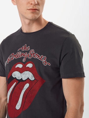 AMPLIFIED Klasický střih Tričko 'ROLLING STONES VINTAGE TONGUE' – šedá