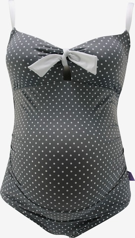 Bustier Maillot de bain 'Antonie' petit amour en gris : devant