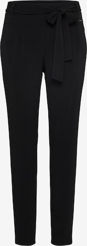 COMMA Slimfit Kalhoty se sklady v pase – černá: přední strana