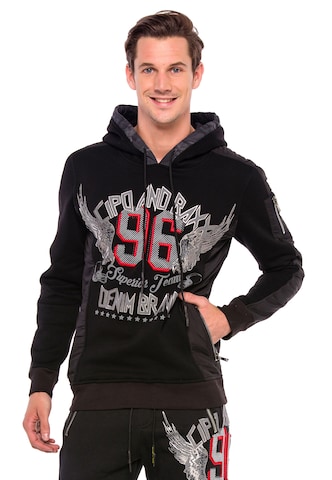 CIPO & BAXX Hoodie in Schwarz: Vorderseite
