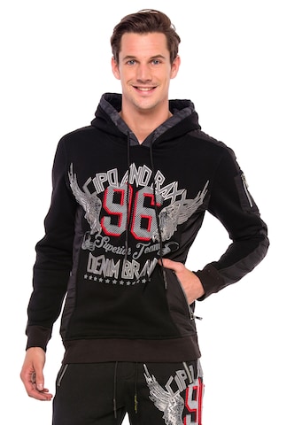 CIPO & BAXX Sweatshirt in Zwart: voorkant