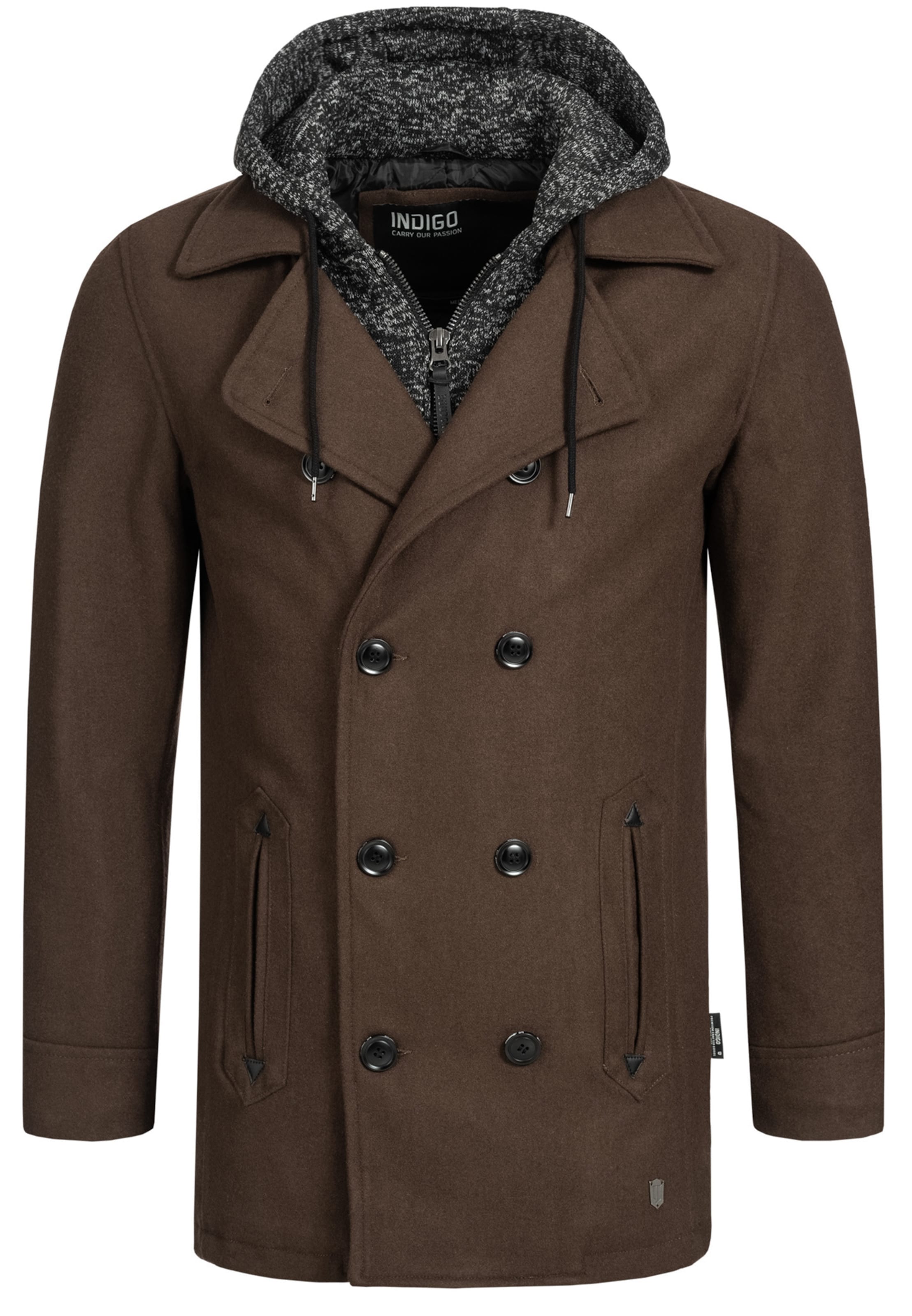 INDICODE JEANS Wollmäntel 'Cliff Jacke' in Braun: Vorderseite