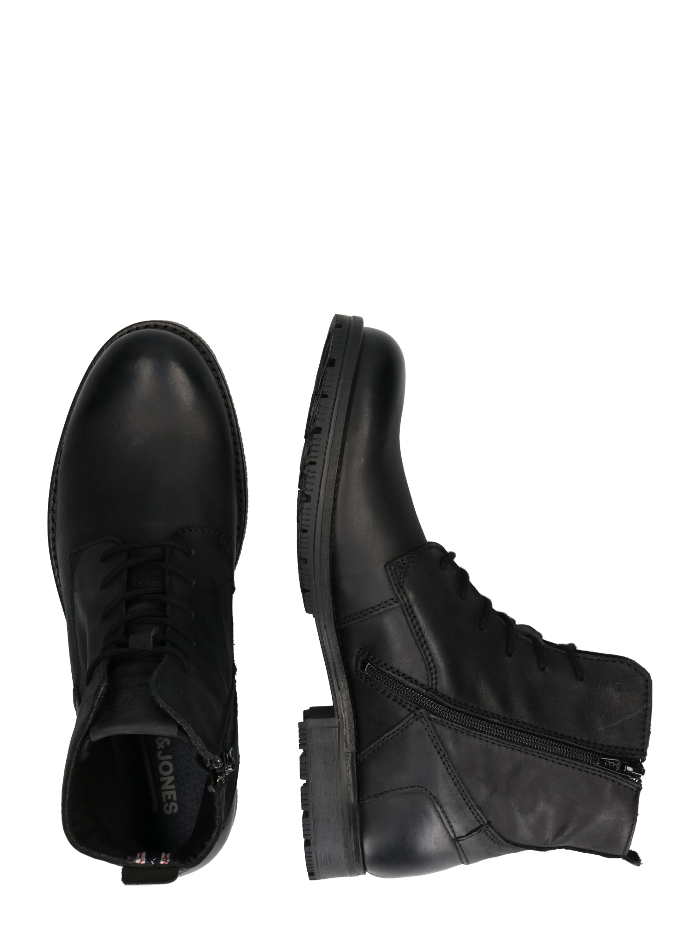 Bocanci cu șireturi 'Worca' de la JACK & JONES pe negru