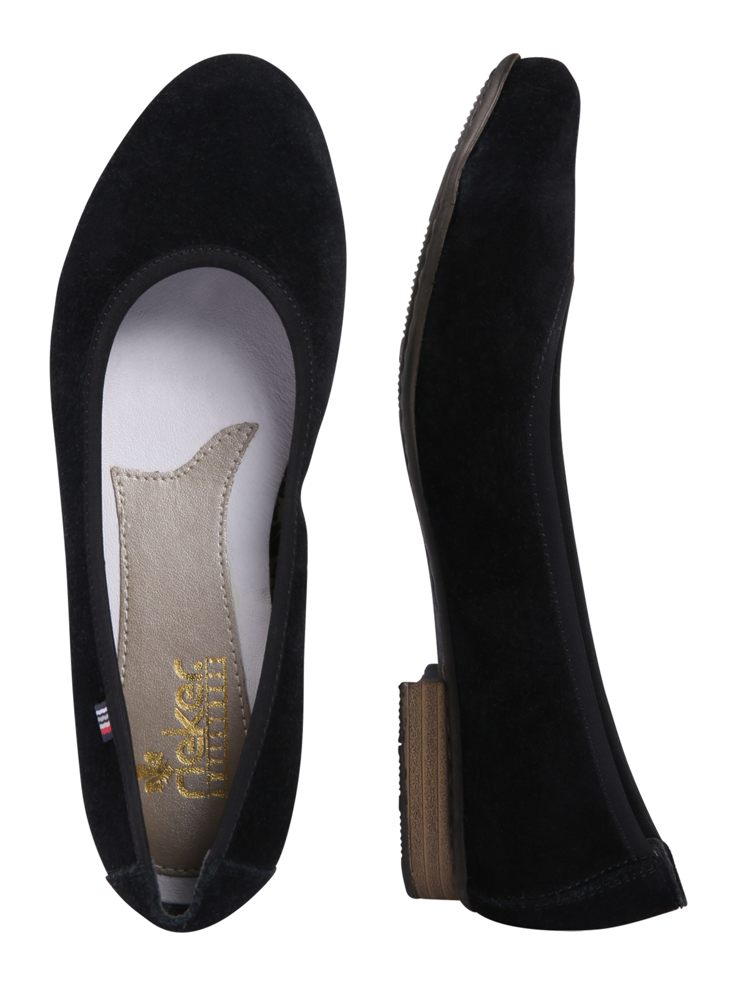 Rieker Ballerina in Zwart: zijkant