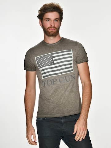 TOP GUN Shirt 'Search' in Groen: voorkant