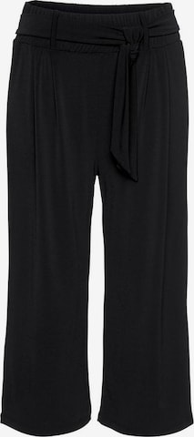 LASCANA - Pierna ancha Pantalón plisado en negro: frente