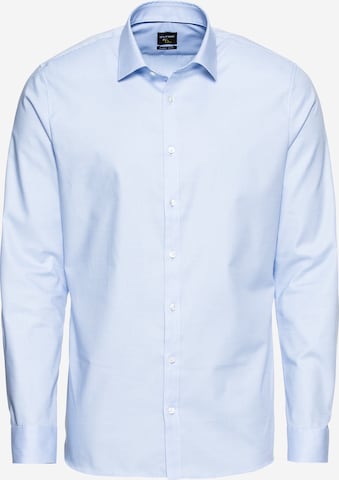OLYMP جينز ضيق الخصر والسيقان قميص لأوساط العمل بلون أزرق: الأمام