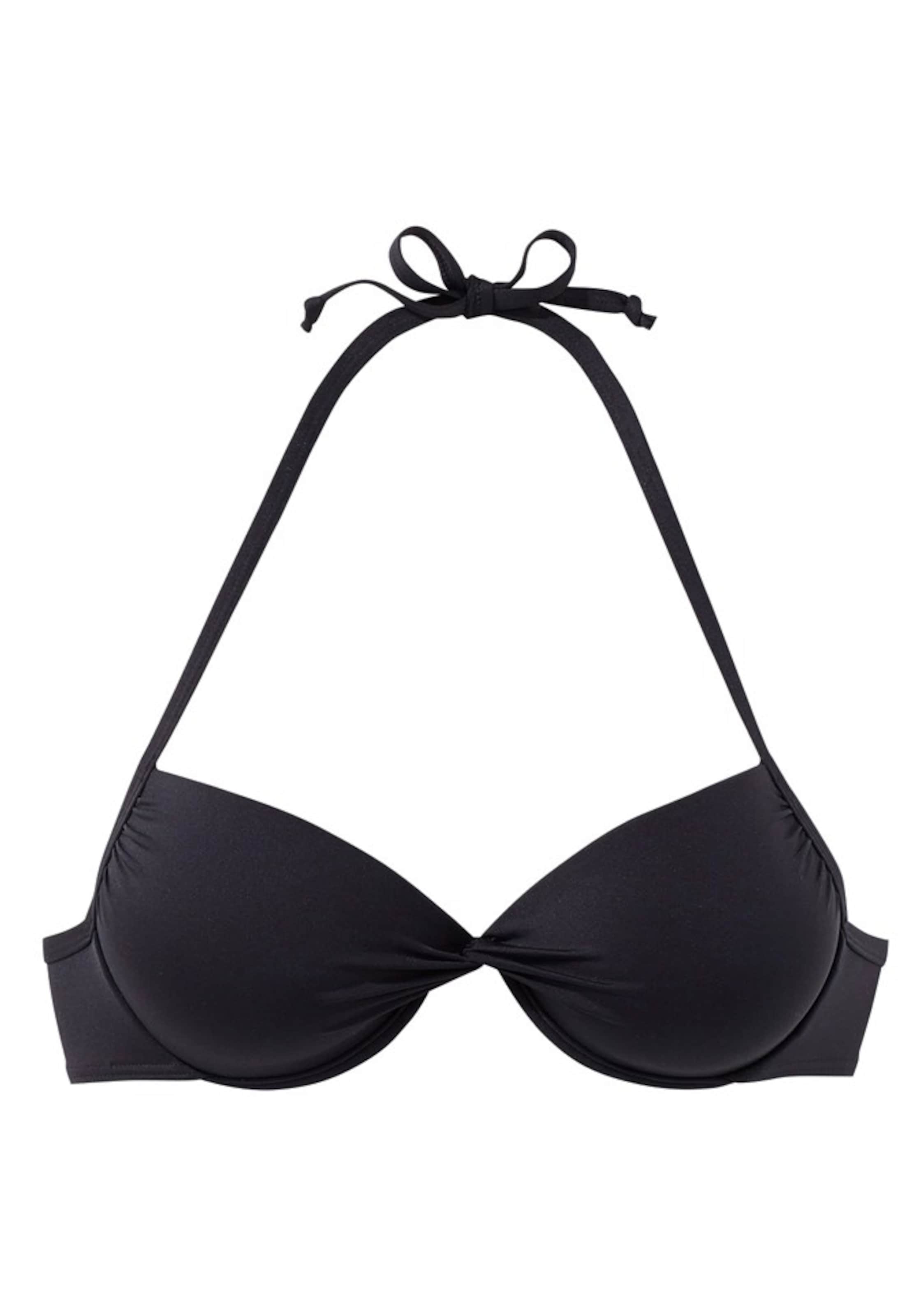 LASCANA Сутиен с повдигащ ефект Горнище на бански в черно: отпред