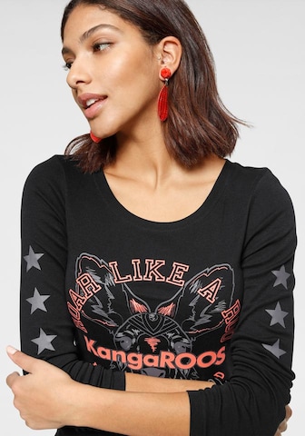 KangaROOS Langarmshirt in Schwarz