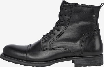 JACK & JONES Veterboots 'JFWRUSSEL' in Zwart: voorkant