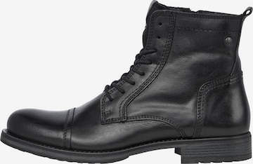 JACK & JONES Lace-Up Boots 'JFWRUSSEL' in Black: front