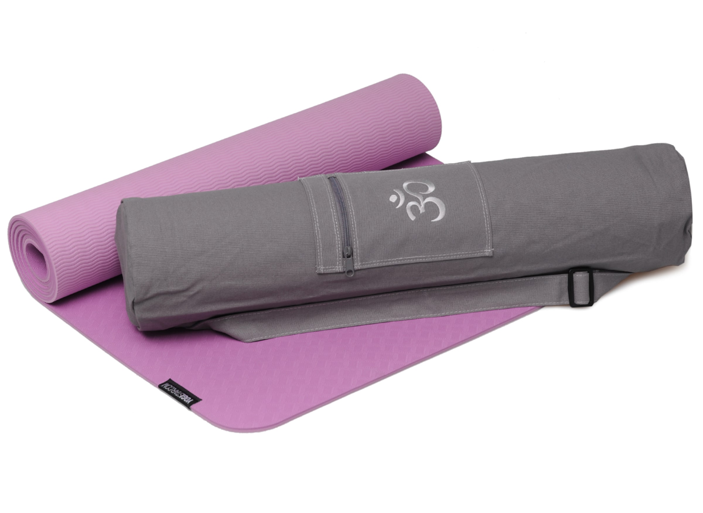 YOGISTAR.COM Yoga-set Starter Edition - Comfort (yogamatte Pro + Yogatasche Om) in Lila: Vorderseite