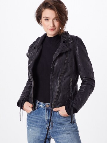 Maze Biker-Lederjacke'Heart' in Schwarz: predná strana