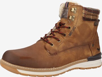 MUSTANG Lace-Up Boots in Brown: front